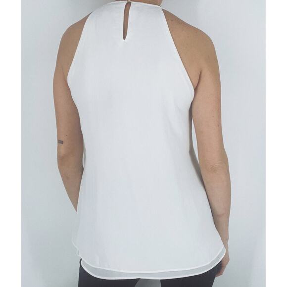 Catherine Maldandrino White Key Hole Sleeveless Top Size Xs - Picture 2 of 3